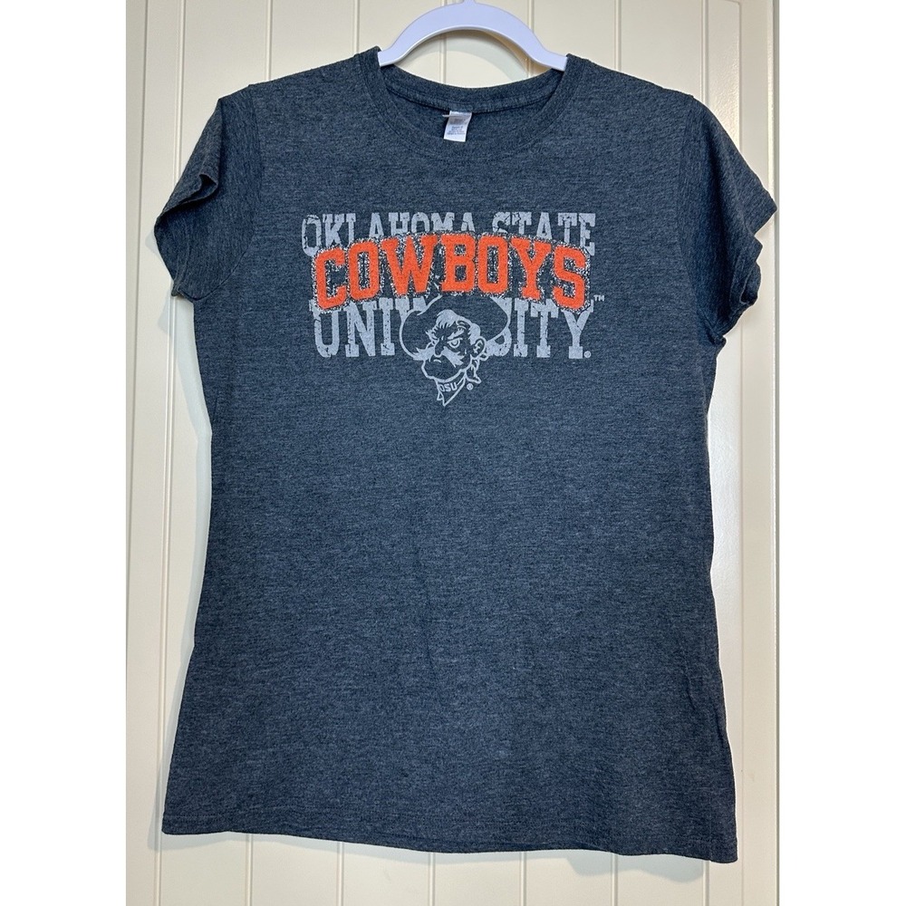 Oklahoma State Cowboys Pistol Pete OSU womens short‎ sleeve t-shirt, sz L *READ